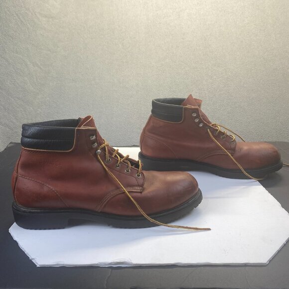Vtg OXBLOOD STEEL TOE USA  RED WING‎ CHORE WORK BOOTS Men’s Size 15B main image 13